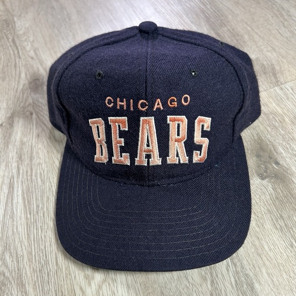 VTG Starter Chicago Bears Arch Snapback Hat NFL Football Blue 100% Wool Cap - Picture 1 of 9